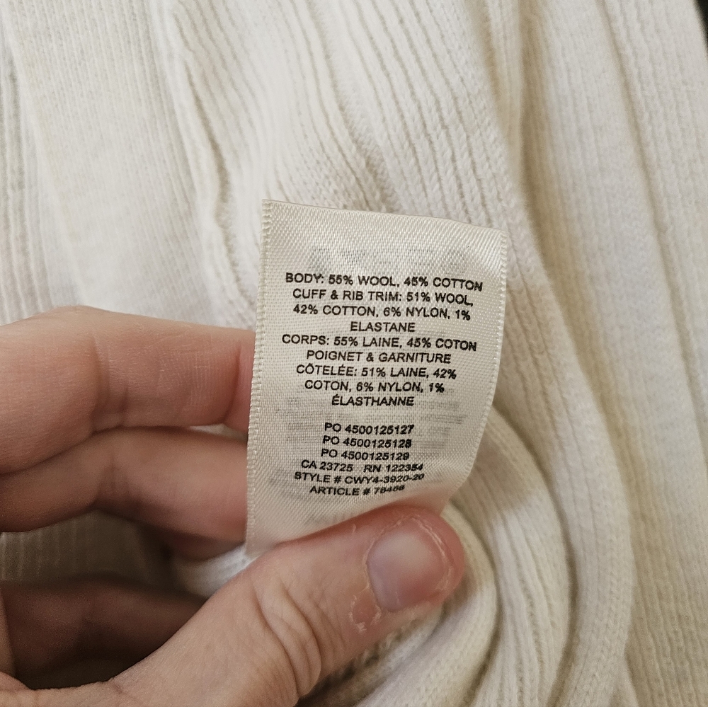 Aritzia Plunge Front Merino Wool Cardigan |  Wilfred V Neck Oak Ribbed Button - Picture 9 of 11